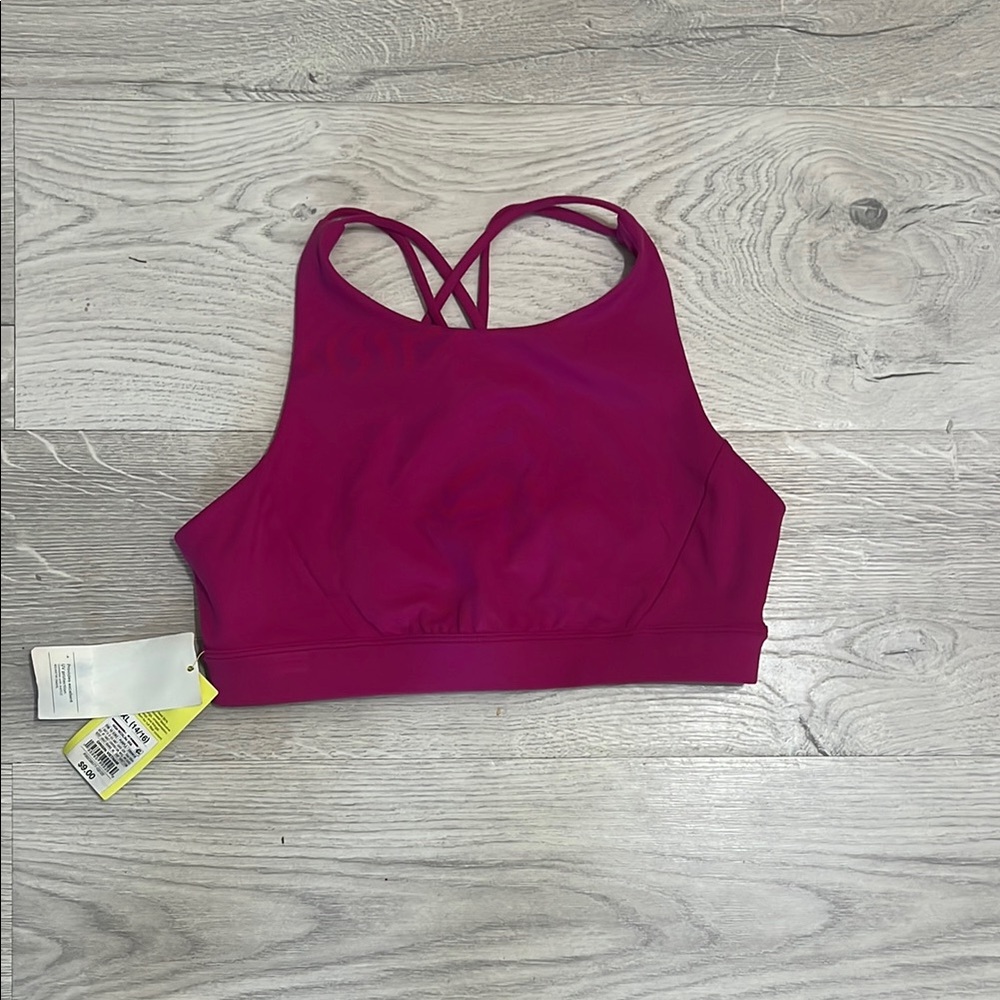 Pink Racerback Sports Bra with Seamless Design